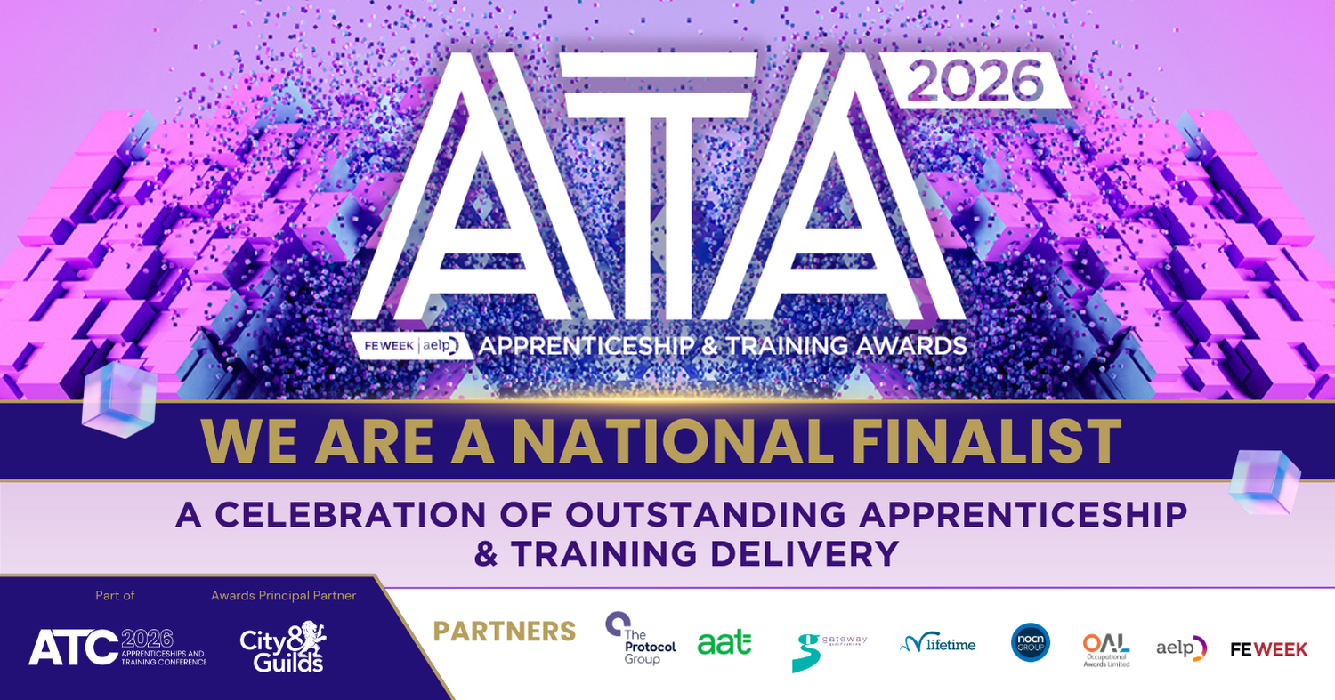 Text saying we are a national finalist for ATA Awards
